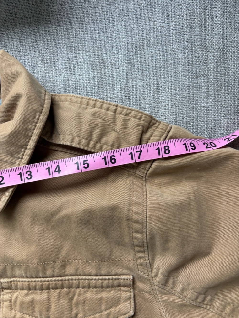 Hollister Men’s Tan Field Utility Jacket Jersey lined four pocket Medium - Picture 11 of 12